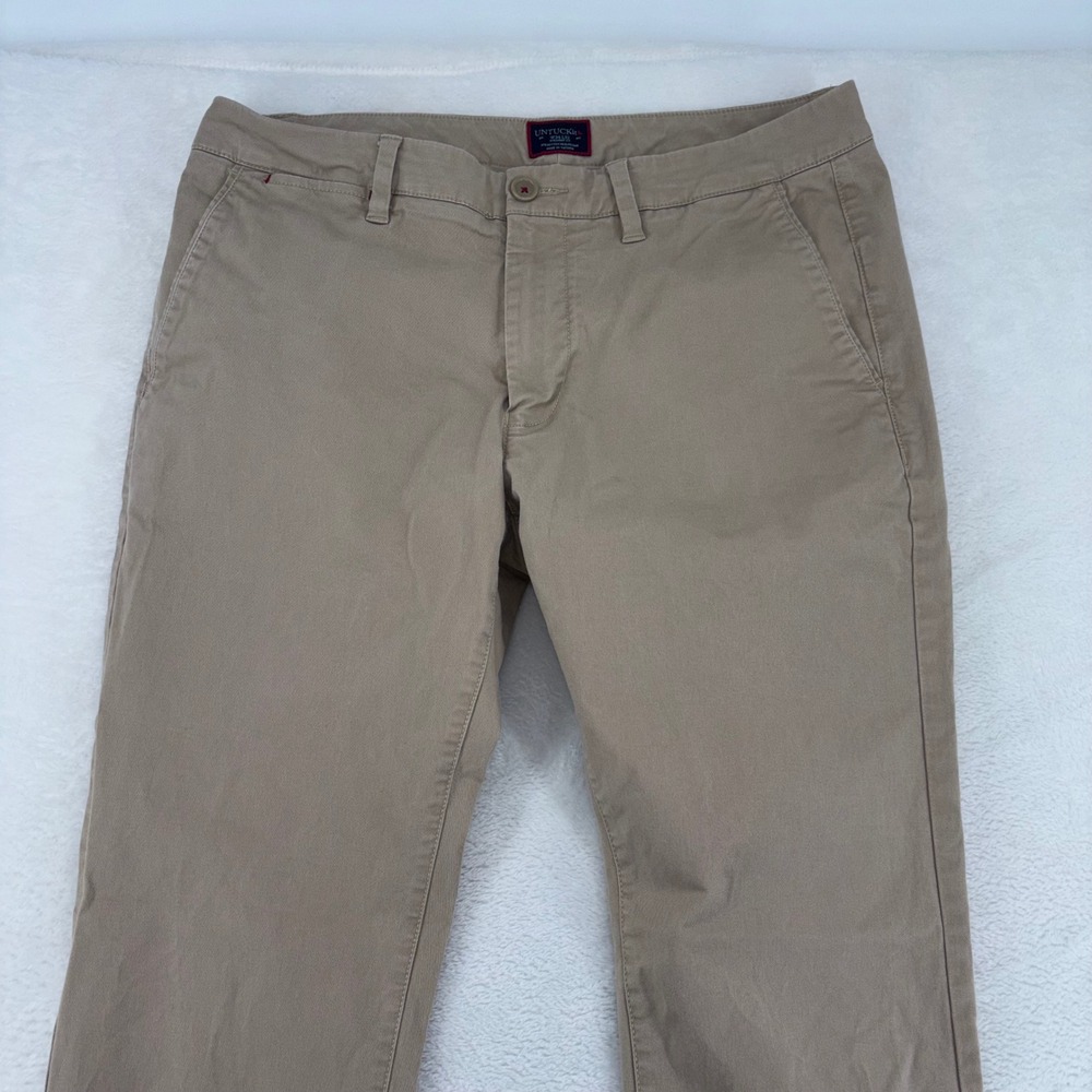 UNTUCKit St. Clair Straight Fit Chino Pants Tan Khaki Mens 34x32 40291 Stretch